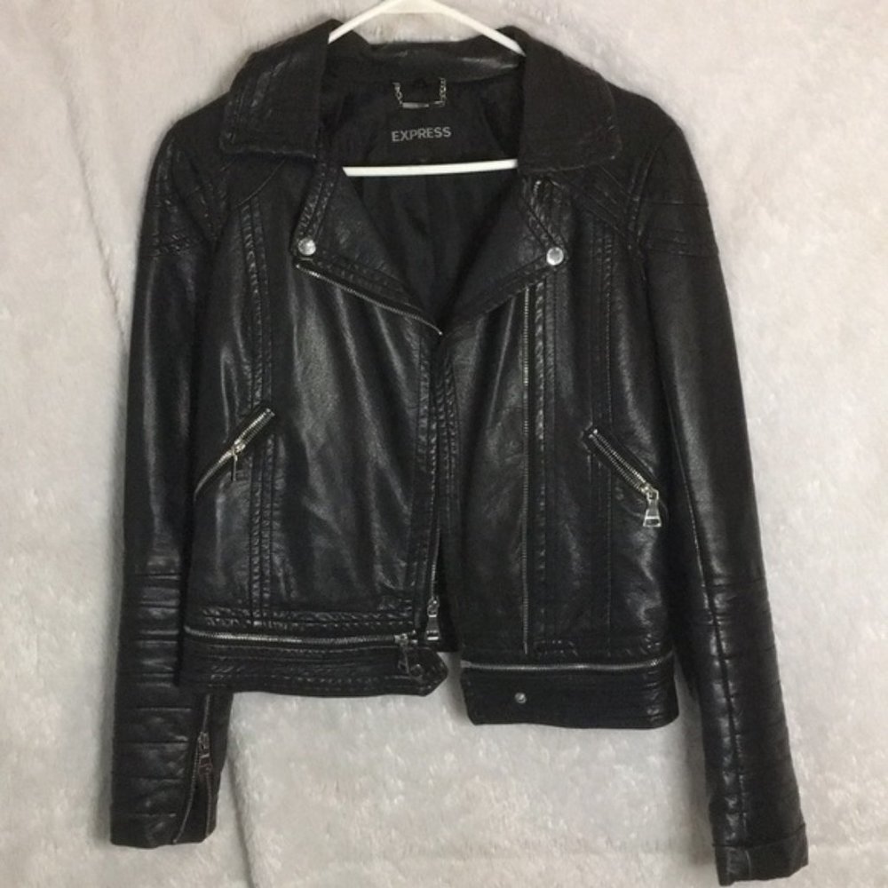 Black Leather Jacket  Express XS